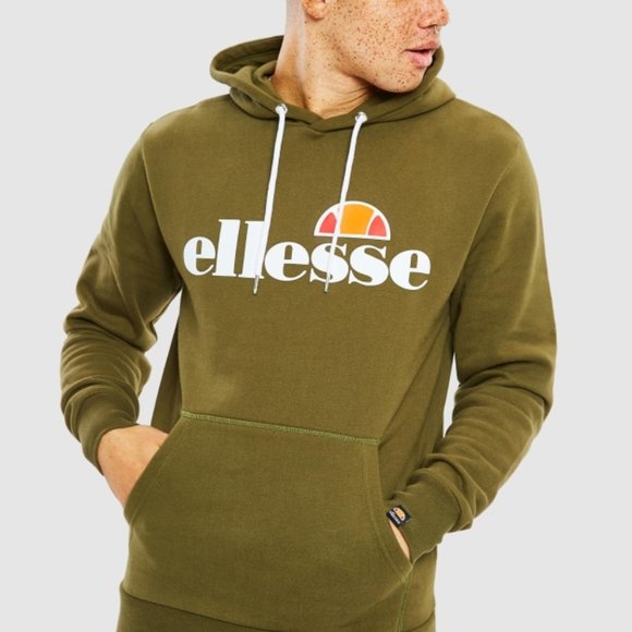 *SOLD* Ellesse SL Gottero Pullover Hoodie - Khaki - Picture 1 of 11